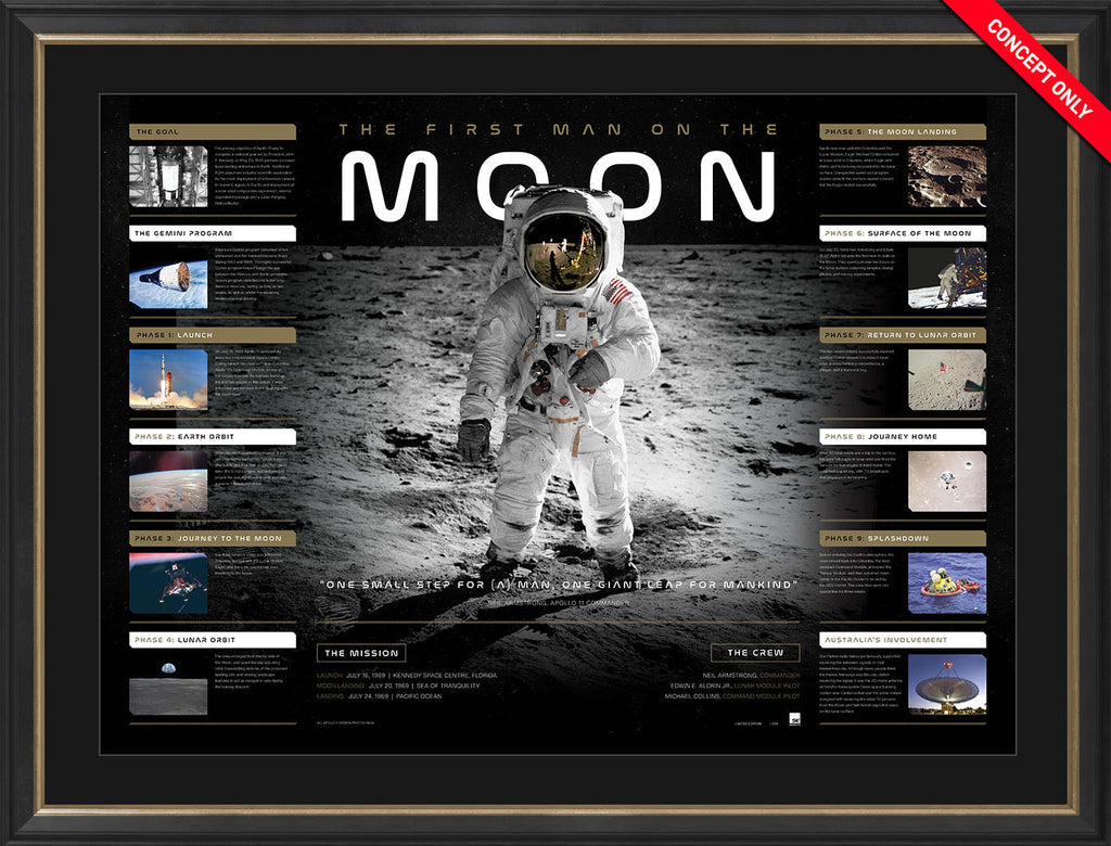 'The First Man on the Moon' Framed Lithograph