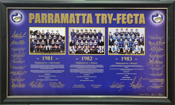 Parramatta Eels Try-Fecta Signed & Framed Limited Edition