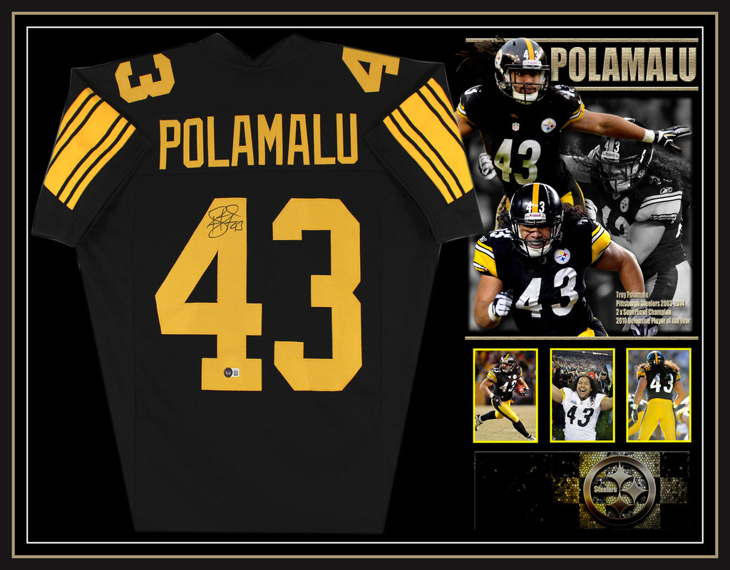 Troy POLAMALU Pittsburgh Steelers Signed & Framed Jersey (Beckett)