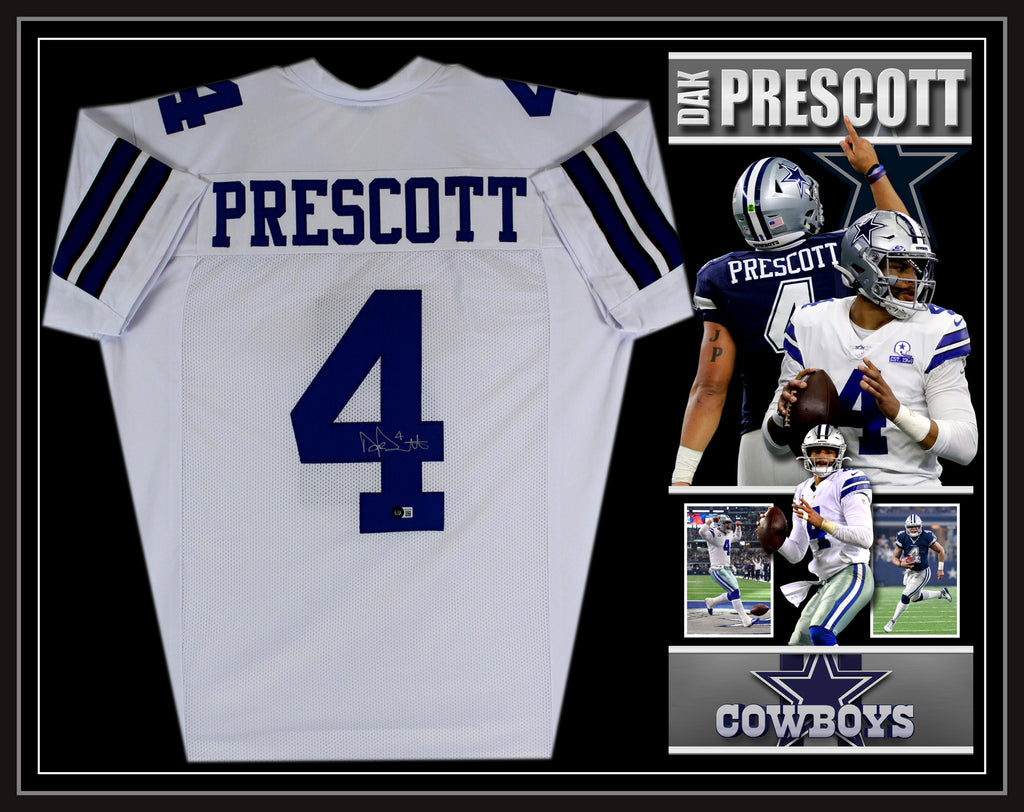 Dak PRESCOTT Dallas Cowboys NFL Signed & Framed Custom Jersey (Beckett)