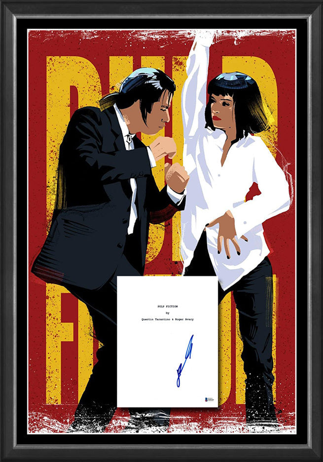 PULP FICTION John Travolta Signed & Framed Movie Script Case - (Beckett)