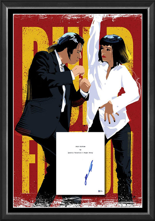 PULP FICTION John Travolta Signed & Framed Movie Script Case - (Beckett)