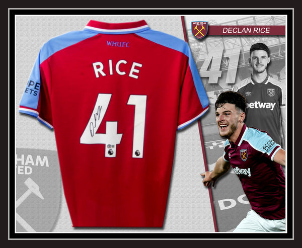 Declan Rice Signed & Framed West Ham United Jersey (Beckett - BAS)
