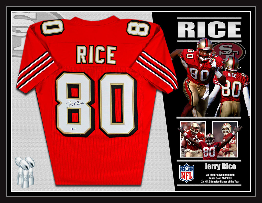 Jerry RICE San Francisco 49ers Signed & Framed Jersey (Beckett)