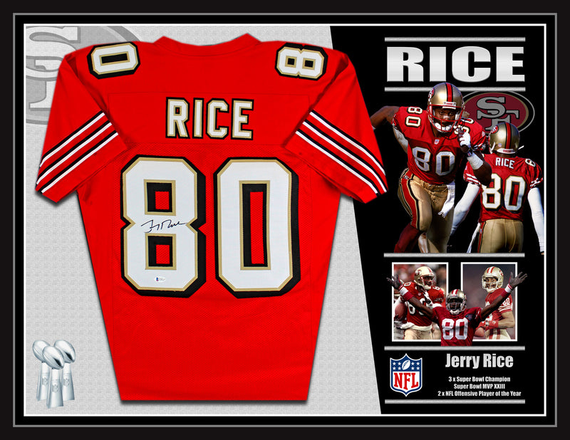 Jerry RICE San Francisco 49ers Signed Framed Jersey Beckett Wicked Memorabilia Store