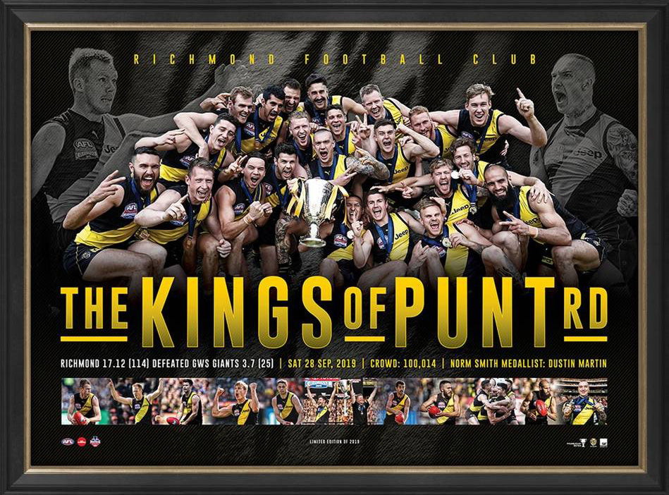 Richmond Tigers 2019 Premiers Framed Sportsprint – KINGS OF PUNT RD - Memorabilia