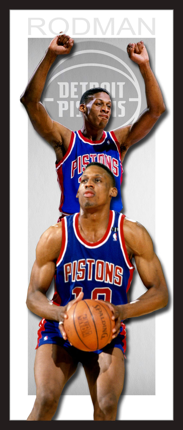Dennis Rodman Detroit Pistons Framed Vertical Lithograph