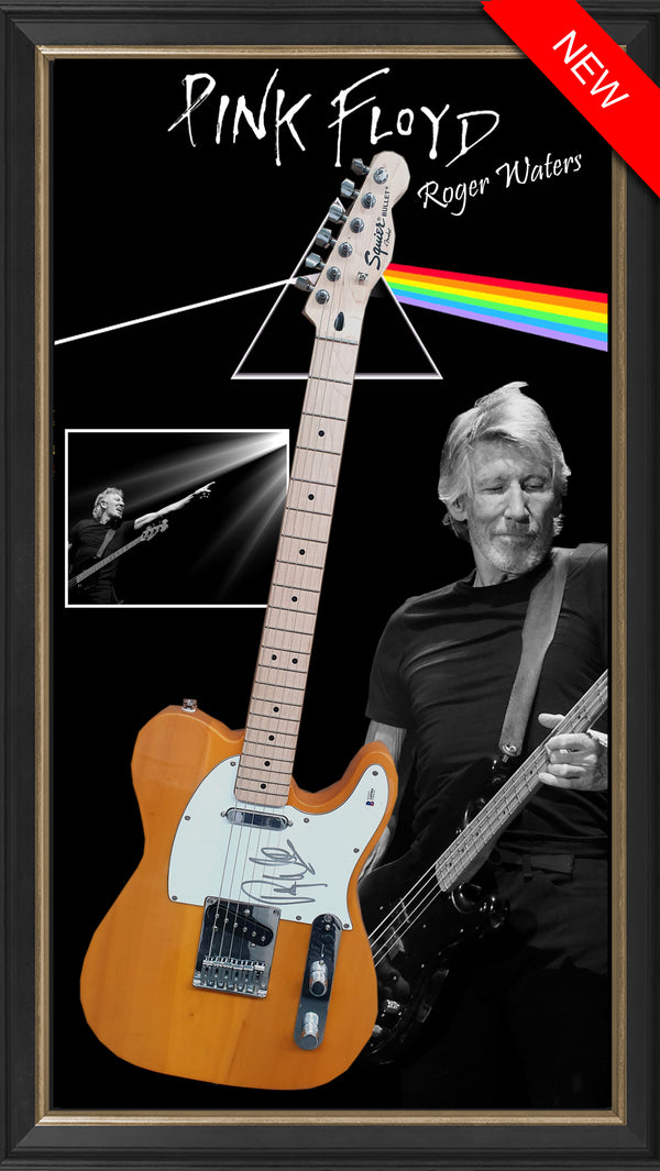 PINK FLOYD ROGER WATERS – SIGNED & FRAMED ELECTRIC GUITAR AUTHENTICATED BY BECKETT USA