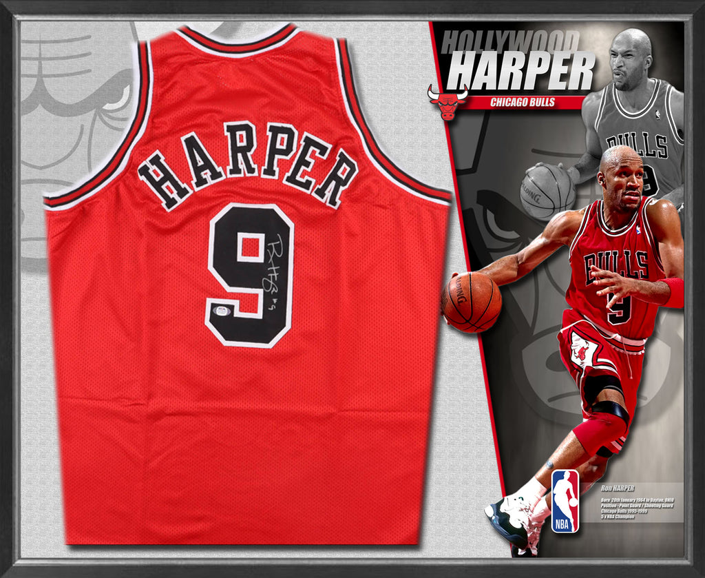 Ron Harper Chicago Bulls Signed & Framed Jersey (PSA DNA - In The Presence)