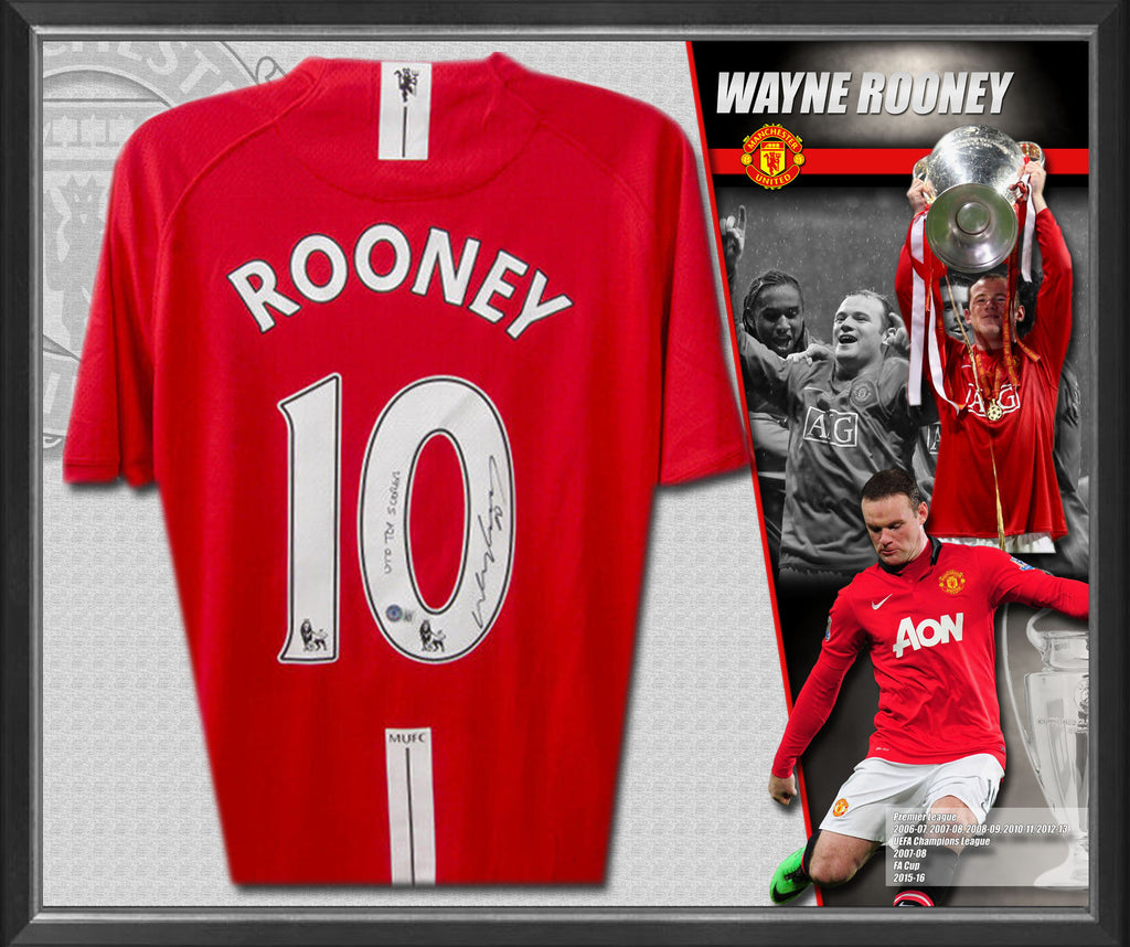 Wayne Rooney Signed & Inscribed Manchester United Jersey (Beckett)