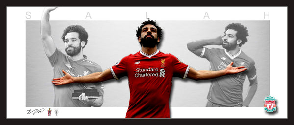 Mo SALAH Liverpool FC Framed WINGS STYLE LITHOGRAPH