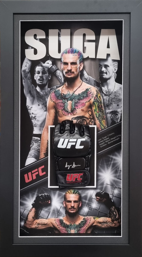 Sean "SUGA" O’Malley Signed & Framed UFC Glove
