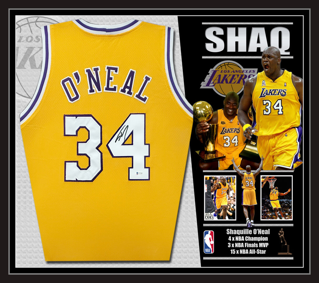 Shaquille O'Neal LA Lakers Signed & Framed Jersey (Beckett)