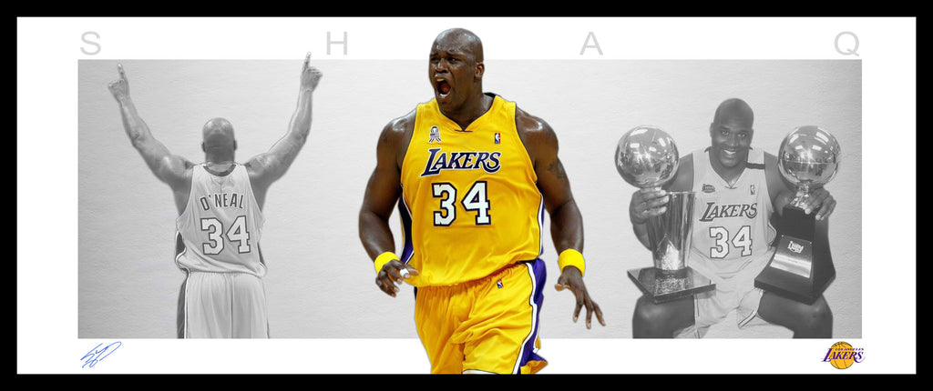 Shaquille O'Neal LA Lakers Wings Style Framed Lithograph