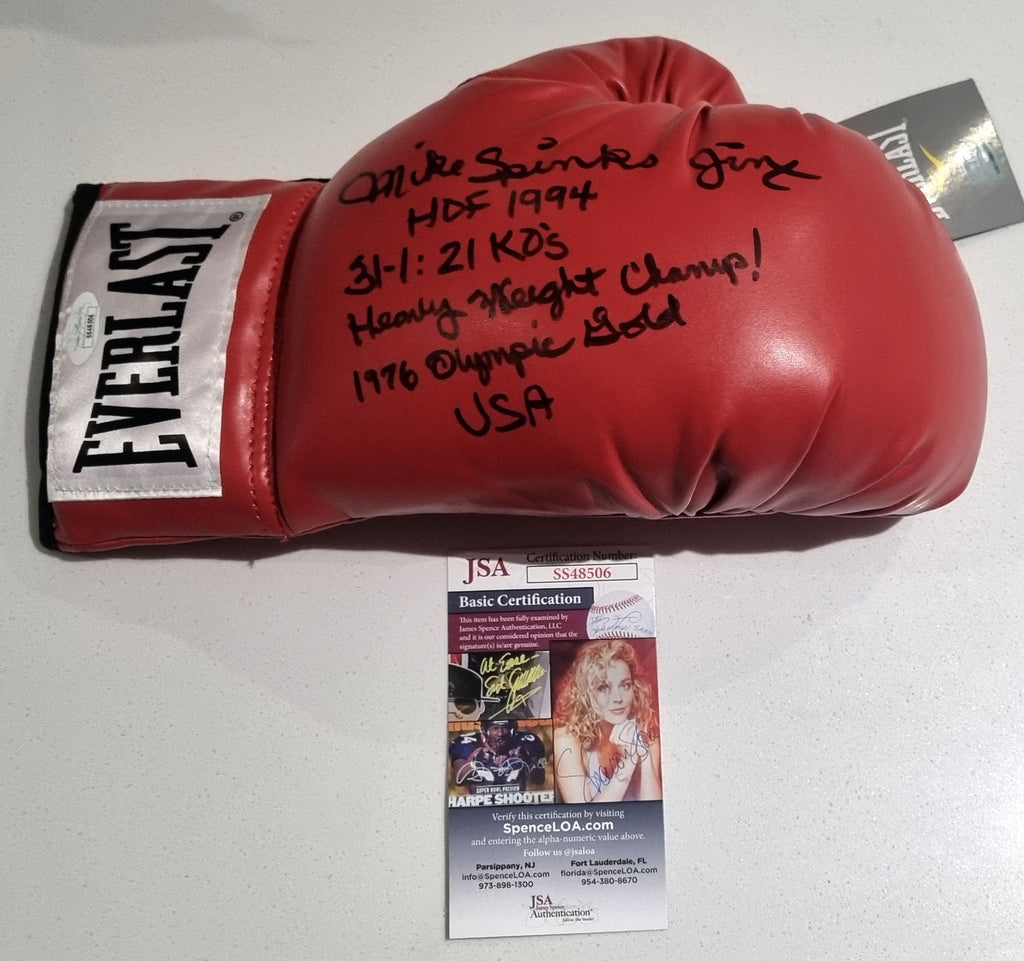 Michael Spinks Hand Signed & Inscribed Boxing Glove (James Spence JSA #SS48506)