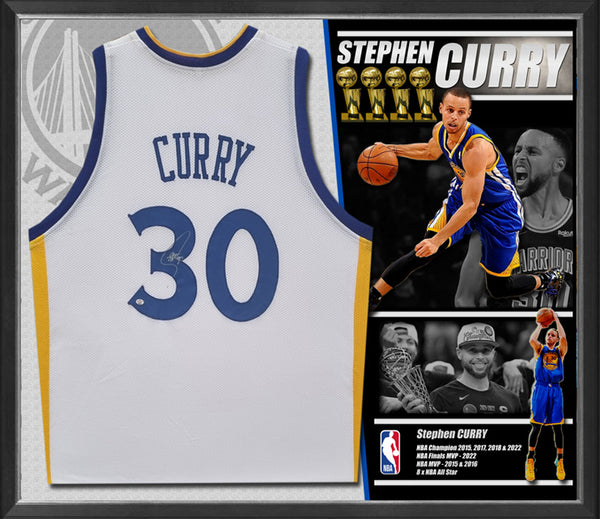Steph CURRY Golden State Warriors Signed & Framed Jersey