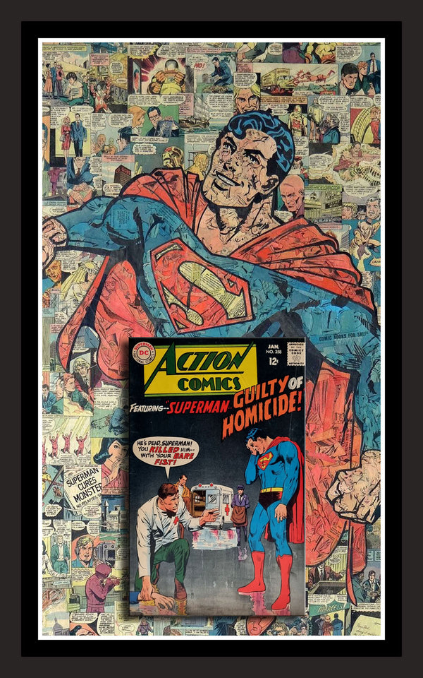 SUPERMAN Framed Comic Case feat Action Comics # Jan 1968 Comic Book
