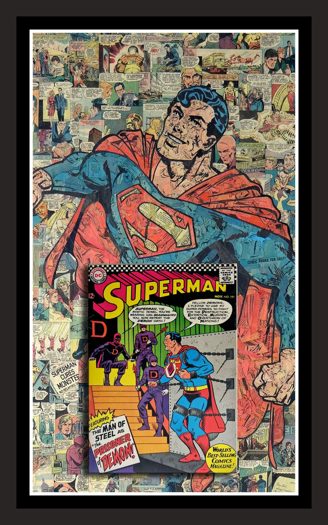 SUPERMAN Framed Comic Case feat DC Comics #191 1966 Comic Book
