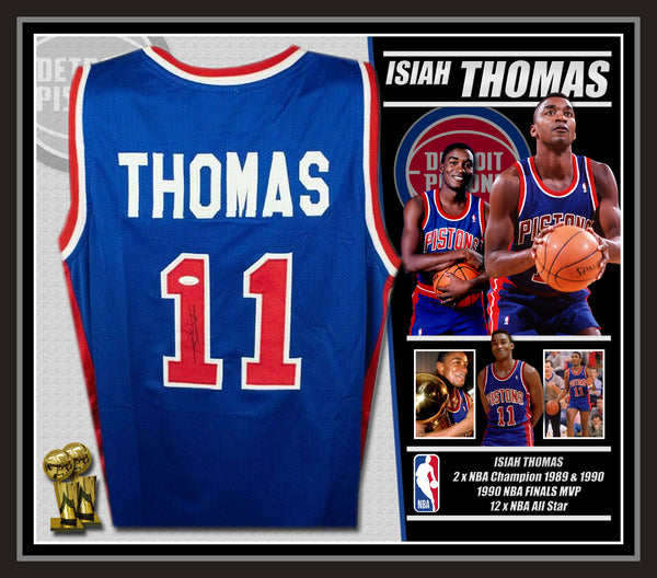 Isiah Thomas Autographed Detroit Custom White Basketball Jersey - JSA COA
