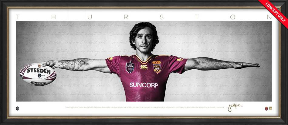 Johnathan Thurston Queensland Maroons Framed Wings.