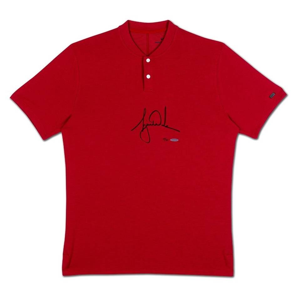 Tiger Woods Signed Nike Red Polo - Upperdeck Authenticated