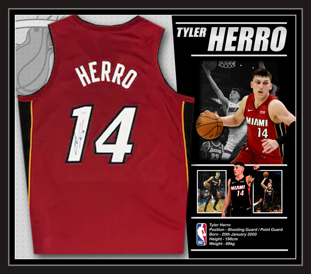 Tyler HERRO Miami Heat Signed & Framed Jersey with JSA James Spence Authentication