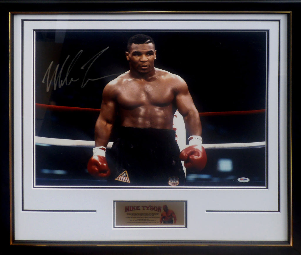 MIKE TYSON SIGNED & FRAMED 16X20 PHOTOGRAPH C PSA DNA AUTHENTICATED