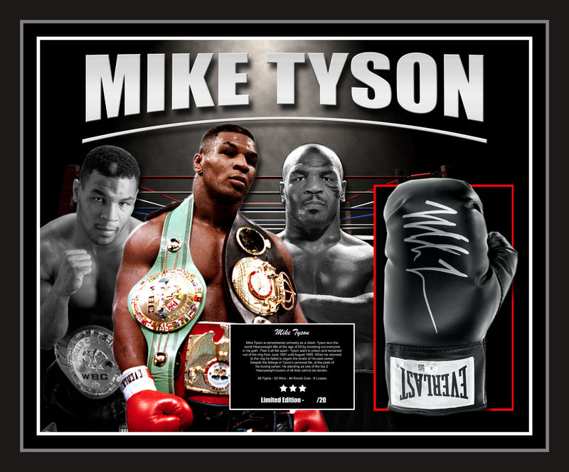 Mike Tyson Signed & Framed Limited Edition Everlast Boxing