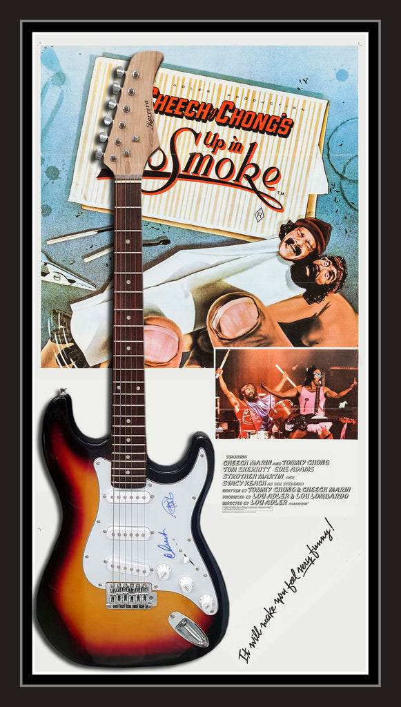 Cheech & Chong 'Up in smoke' Signed & Framed Electric Guitar (JAMES SPENCE)