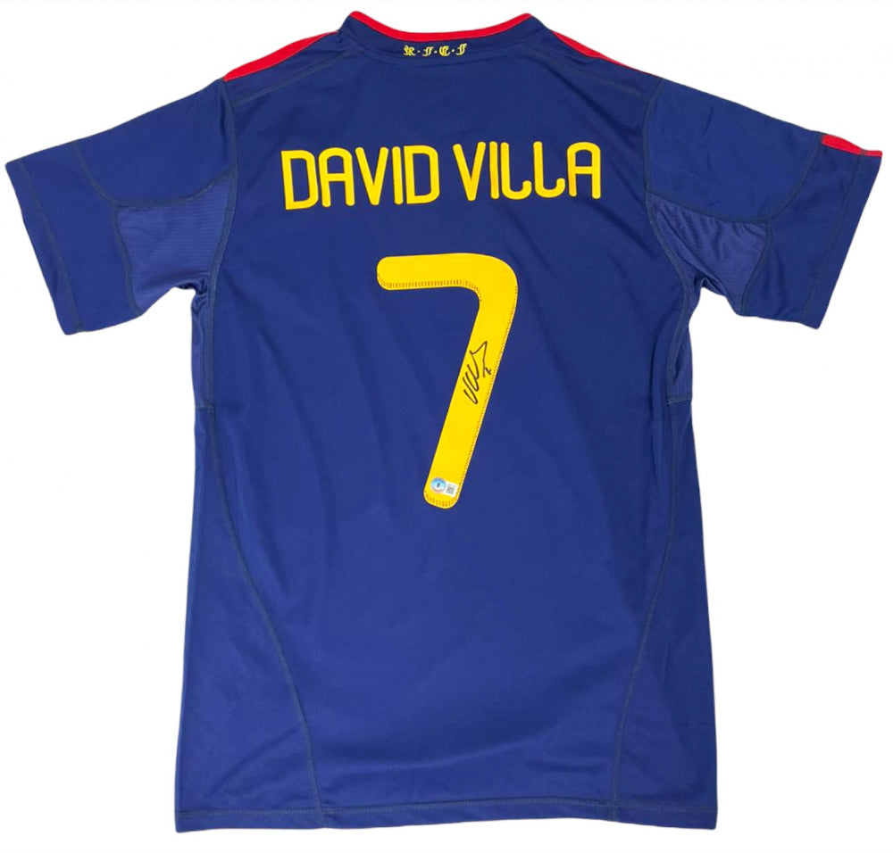 David Villa Signed Team Spain Adidas Jersey Beckett - BAS