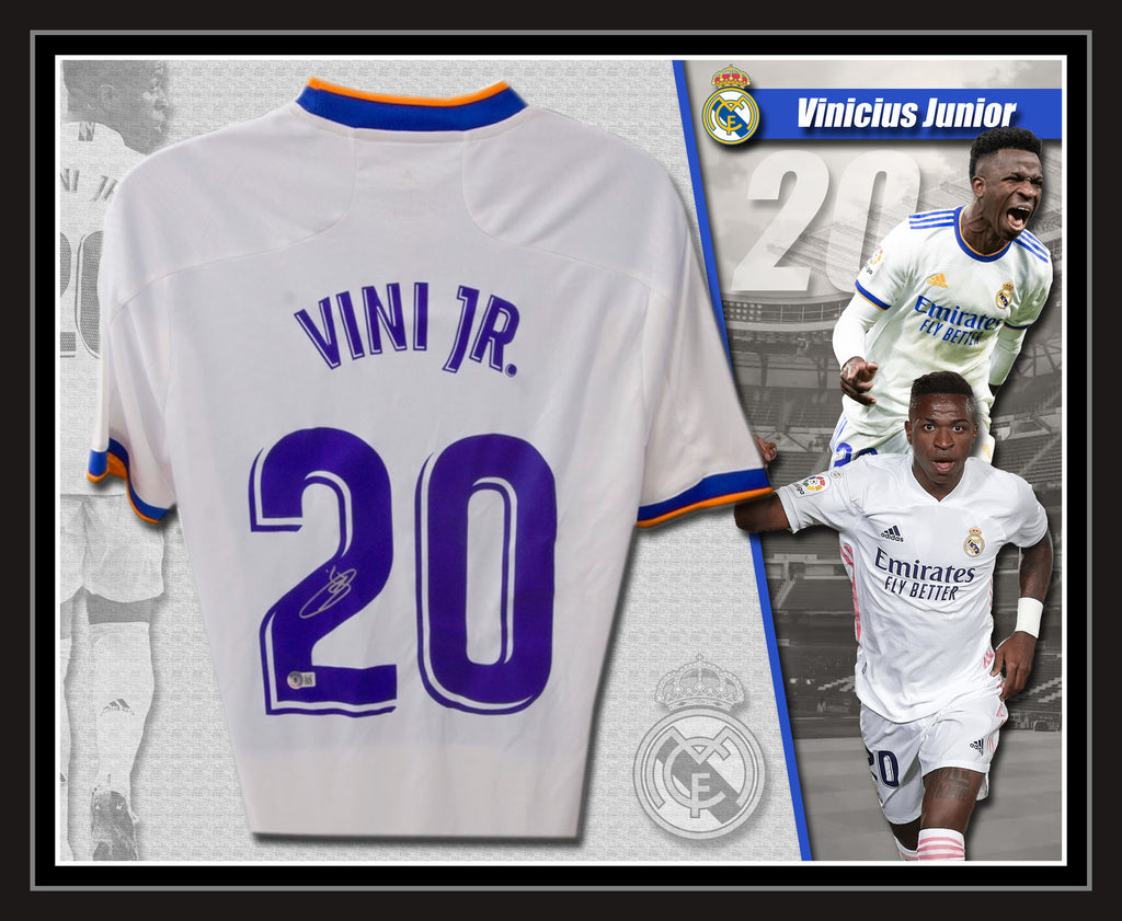 Vinicius Junior Signed & Framed Real Madrid Jersey (Beckett)