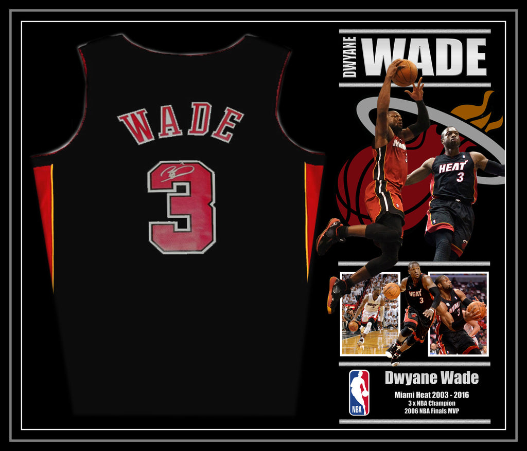 Dwyane WADE Miami Heat Signed & Framed Jersey with James Spence USA Authentication