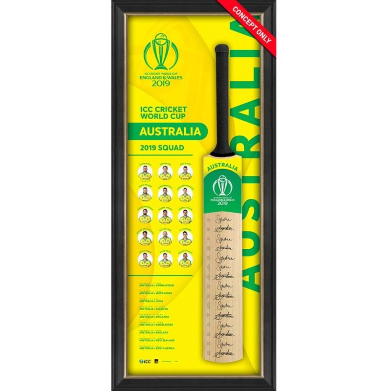 Australian Cricket Team World Cup Signed & Framed Cricket Bat - Official - ATAG Authentication