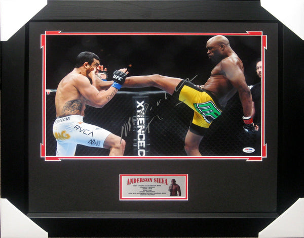 ANDERSON SILVA CELEBRATION HUGE UFC SIGNED FRAMED PSA DNA Q62999