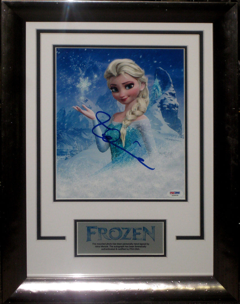 Frozen - Idina MENZEL SIGNED FRAMED Tribute - PSA DNA AUTHENTICATED